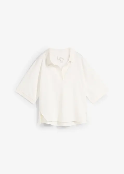Poloshirt aus reiner Bio-Baumwolle in weiß von vorne - bonprix