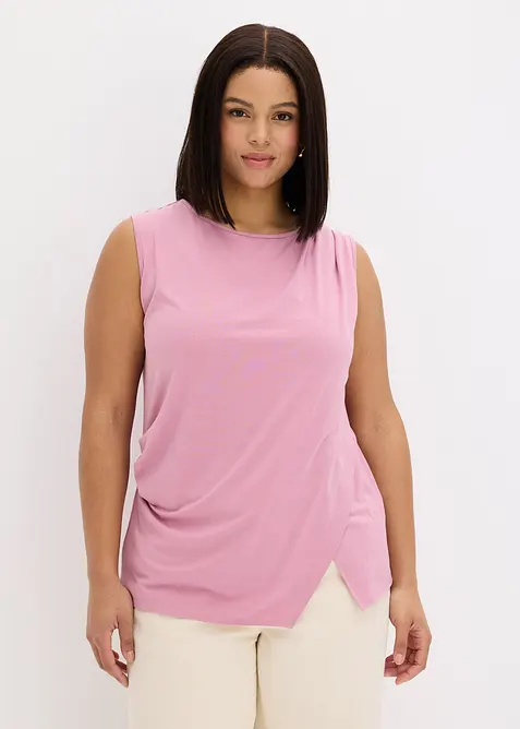 Asymmetrisches Top in rosa von vorne (im Anschnitt) - bonprix