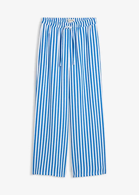 Marlenehose aus fließendem Viskose-Mix in blau von vorne - bonprix