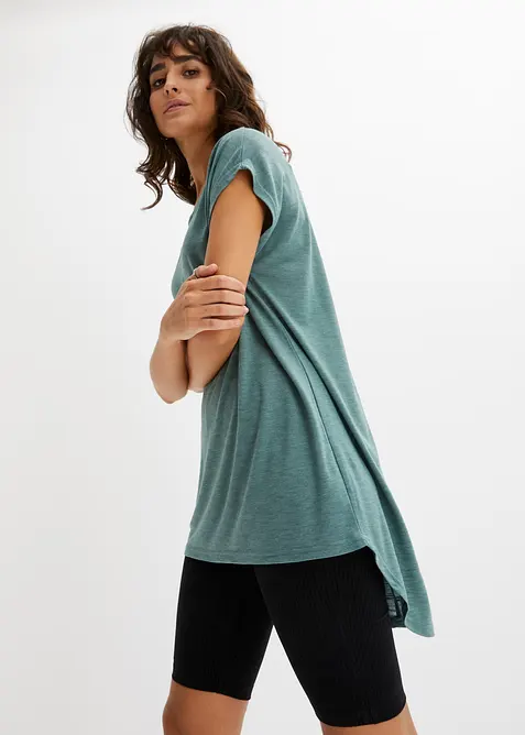 Longshirt aus Viskose-Mischung in grün von vorne (im Anschnitt) - bonprix