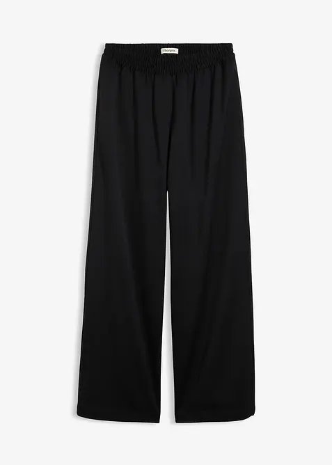 Palazzo-Hose mit Bequembund in schwarz von vorne - bonprix