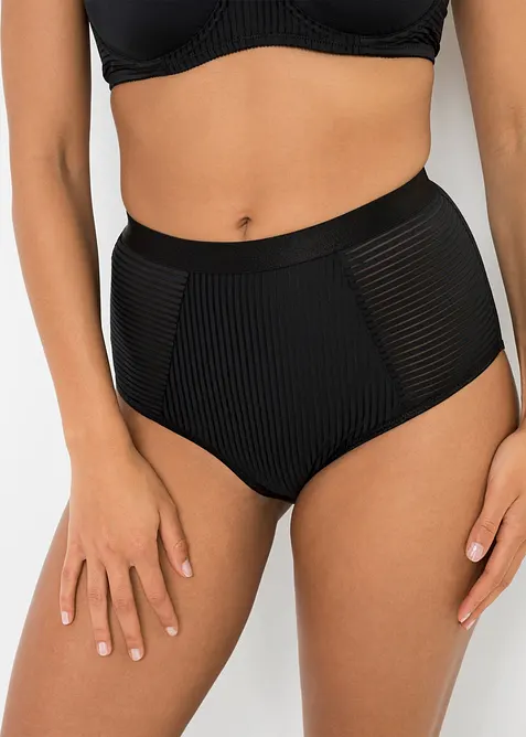Highwaist Slip ( 2er Pack) in schwarz von vorne - bonprix