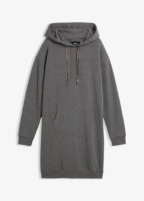 Mini-Sweatkleid in grau von vorne - bonprix