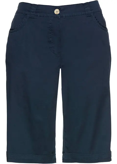 Bermuda aus elastischem Baumwoll-Mix in blau von vorne - bonprix