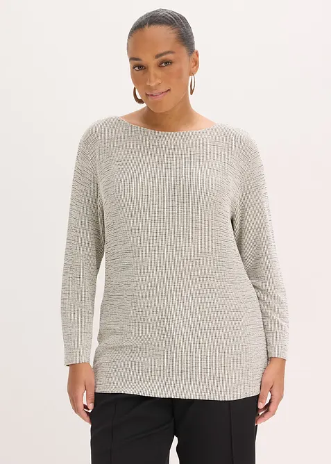 Shirt aus softem Viskose-Mix in weiß von vorne (im Anschnitt) - bonprix