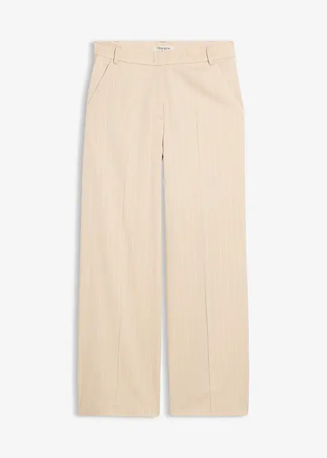 Marlenehose mit Nadelstreifen in beige von vorne - bonprix
