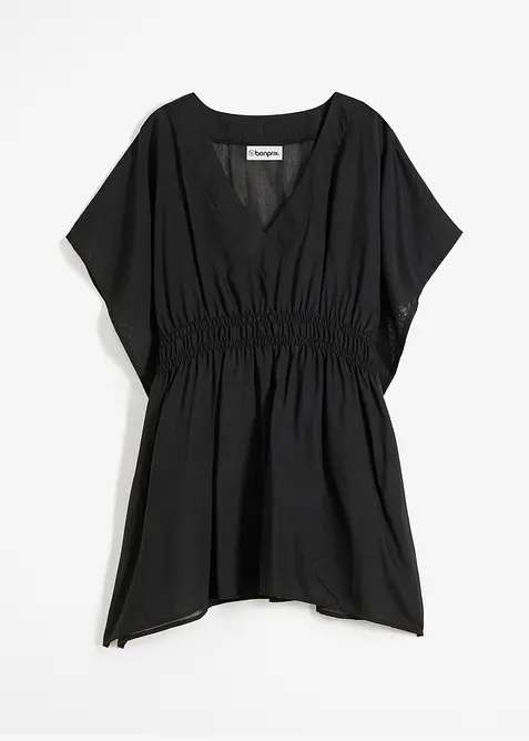 Strandtunika in schwarz von vorne - bonprix