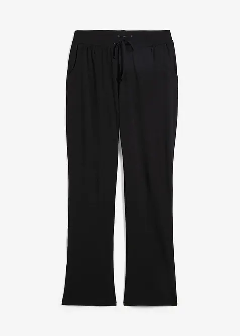 Hose mit reiner Bio-Baumwolle mit Stretch in schwarz von vorne - bonprix