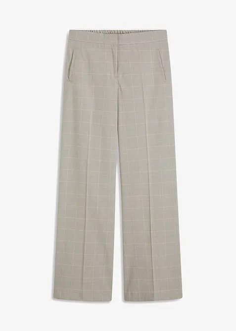 Glencheck Marlenehose mit Viskose in grau von vorne - bonprix