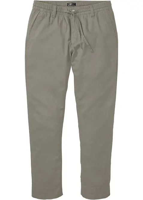 Regular Fit Leinenhose, Straight in grau von vorne - bonprix