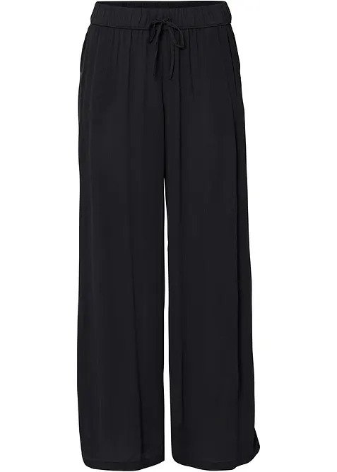 Schlupfhose aus softer Viskose in schwarz von vorne - bonprix