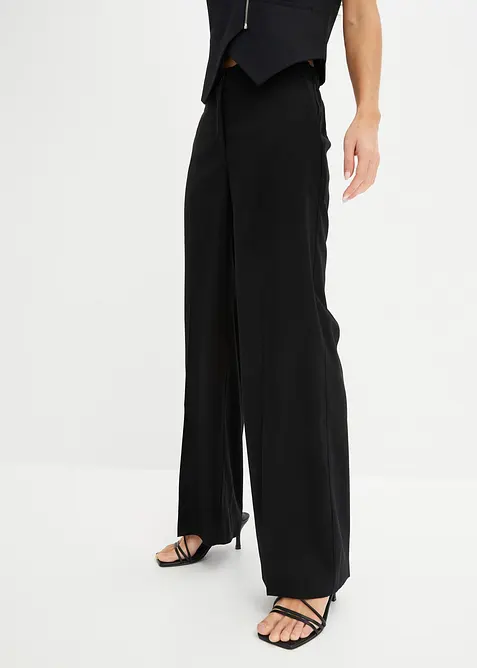 Leichte Marlenehose mit Viskose in schwarz von vorne - bonprix