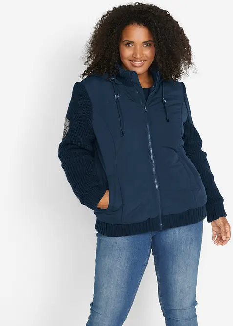 Übergangsjacke in blau von vorne (im Anschnitt) - bonprix