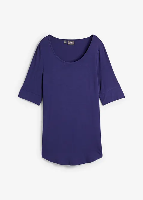 Long-Shirt aus softer Viskose in blau von vorne - bonprix