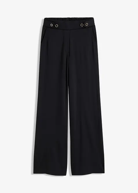 Jersey-Hose aus Punto di Roma in schwarz von vorne - bonprix