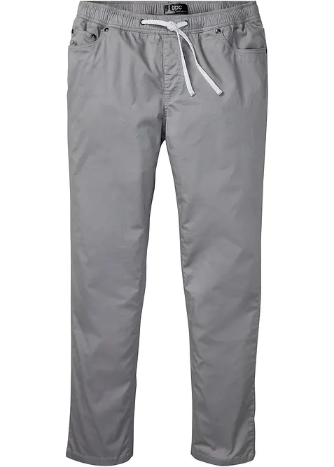 Regular Fit Stretch-Schlupfhose, Straight in grau von vorne - bonprix