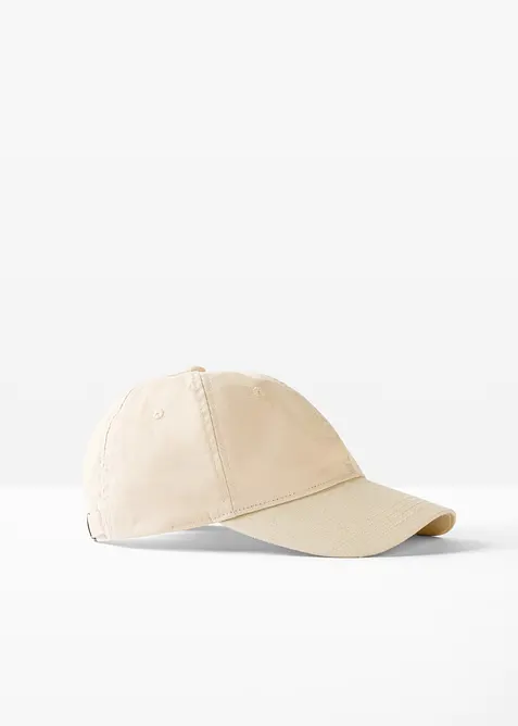 Cap aus reinem Leinen in beige von vorne - bonprix