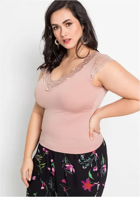 Shirt aus softem Viskose-Mix in schwarz von vorne (im Anschnitt) - bonprix