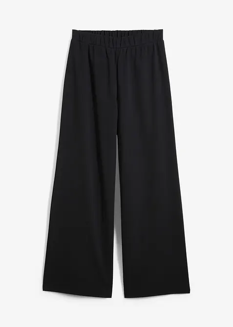 Marlenehose aus Piqué in schwarz von vorne - bonprix