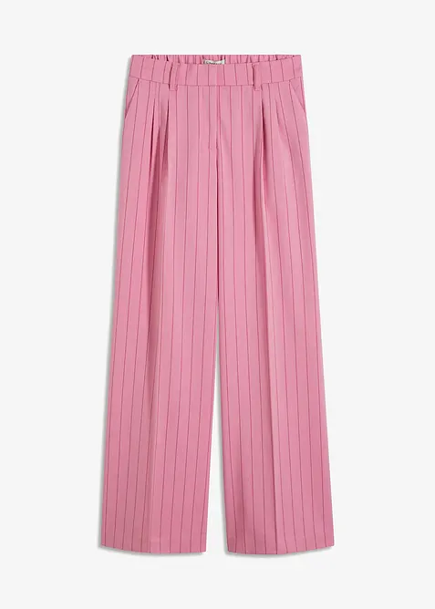 Nadelstreifen Marlenehose aus softem Viskose-Mix in rosa von vorne - bonprix