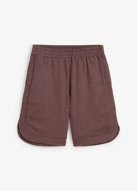 Weite Sweat-Shorts  aus Baumwoll-Mix in braun von vorne - bonprix