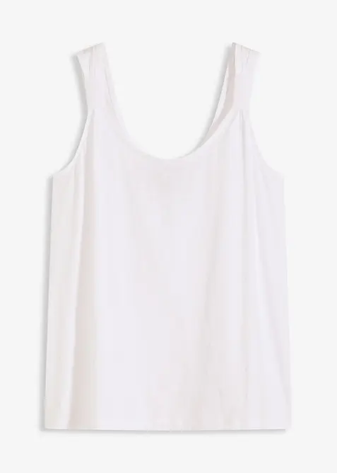 Tanktop aus reiner Bio-Baumwolle in weiß von vorne - bonprix