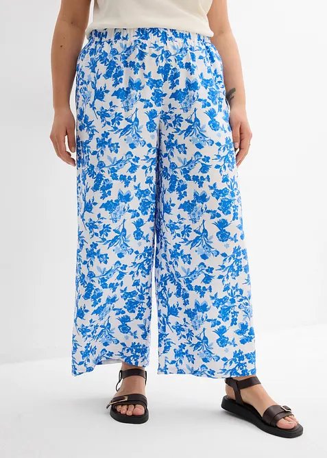 Culotte aus fließendem Viskose-Mix in weiß von vorne - bonprix