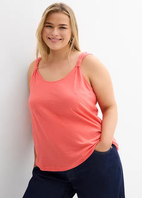 Tanktop aus reiner Bio-Baumwolle in pink von vorne (im Anschnitt) - bonprix