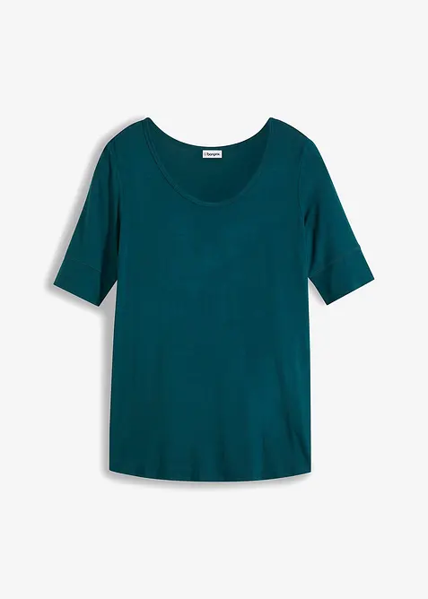 Shirt aus softem Viskose-Mix in grün von vorne - bonprix