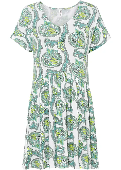 Shirtkleid aus elastischem Viskose-Mix in weiß von vorne - bonprix