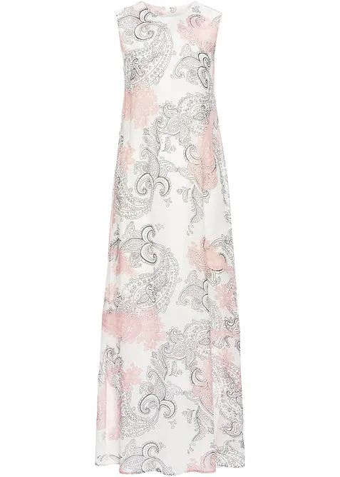 Ärmelloses Chiffonkleid mit All Over-Print in weiß von vorne - bonprix