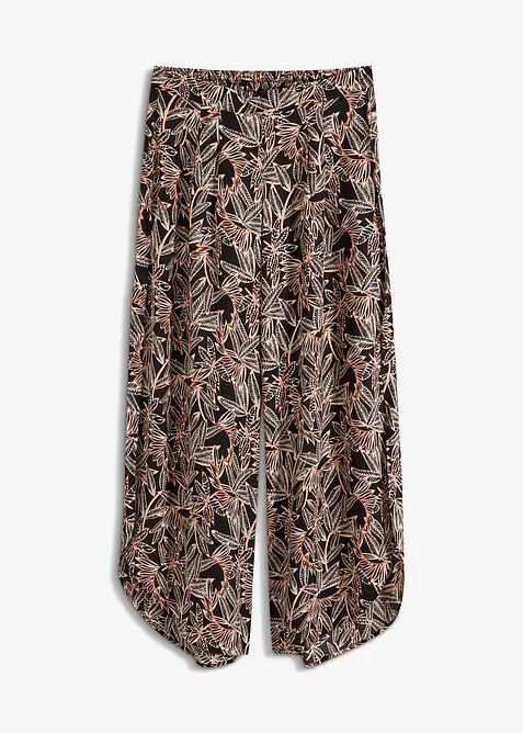 Palazzo-Hose mit Schlitz in schwarz von vorne - bonprix