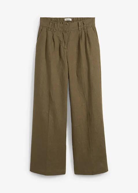 Leinenhose in grün von vorne - bonprix