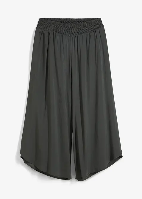 Wadenlange Culotte aus softer Viskose in grau von vorne - bonprix