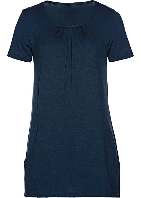 Longshirt mit Viskose in blau von vorne - bonprix