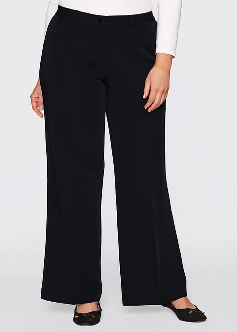 Marlenehose mit Bequembund in schwarz von vorne - bonprix