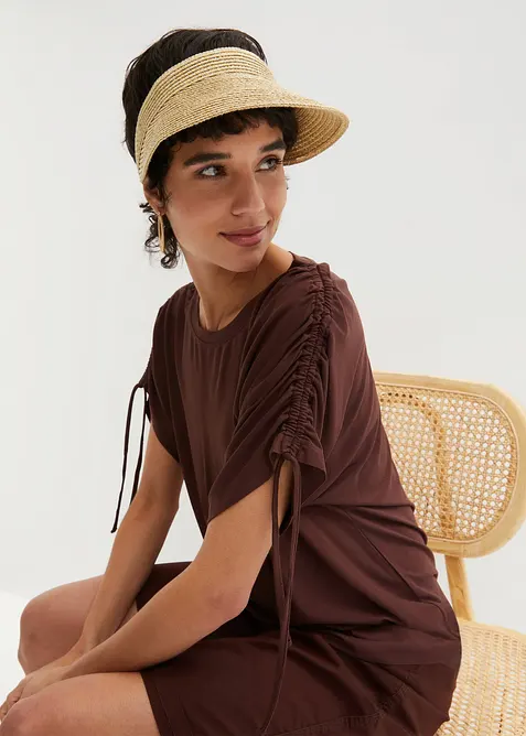 Shirt aus fließender Viskose in braun von vorne (im Anschnitt) - bonprix