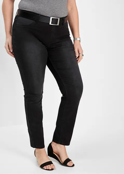 Jeans mit Bequembund in schwarz von vorne - bonprix