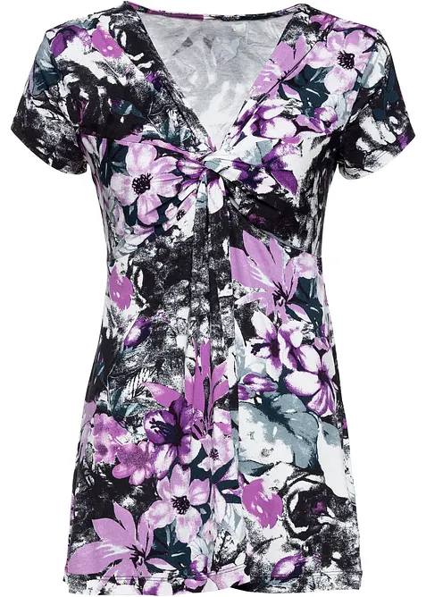 Shirt aus softem Viskose-Mix in schwarz von vorne - bonprix