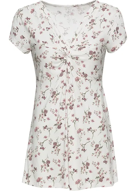 Shirt aus softem Viskose-Mix in weiß von vorne - bonprix
