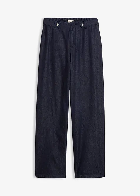 Loose Straight-Jeans High Waist in blau von vorne - bonprix