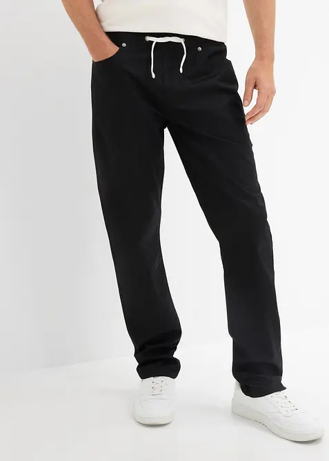 Regular Fit Stretch-Schlupfhose, Straight in grau von vorne - bonprix