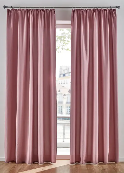 Blickdichte Vorhänge aus Microfaser (2er Pack) in rosa - bonprix