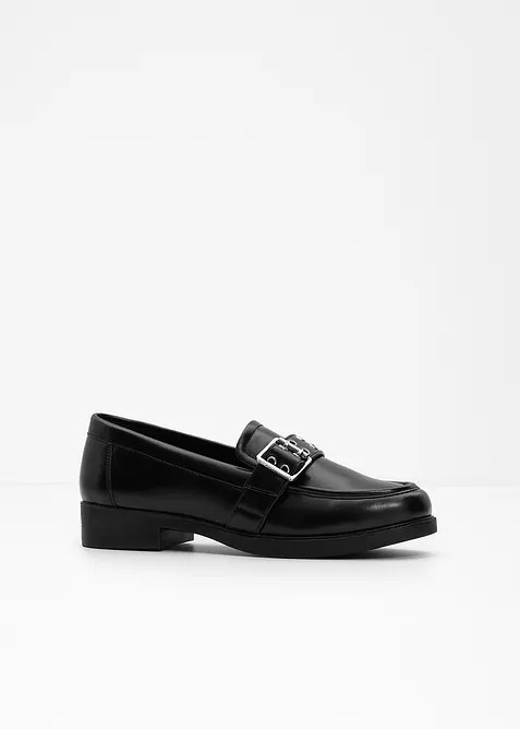 Loafer im Bikerlook in schwarz - bonprix