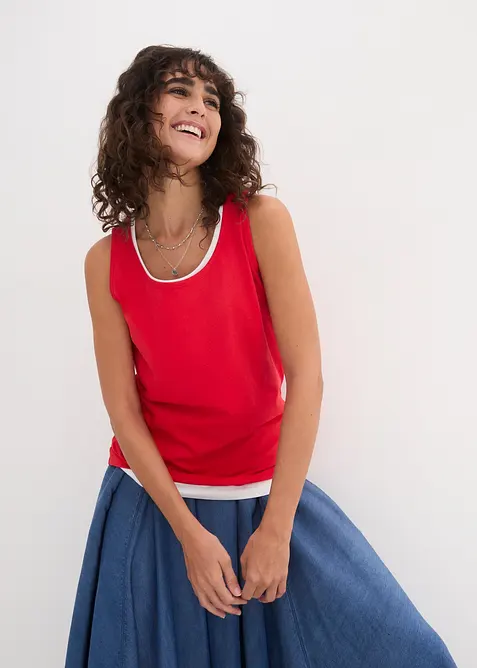 Long-Top (5er-Pack) in rot von vorne (im Anschnitt) - bonprix
