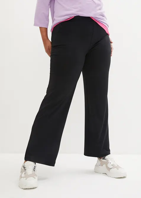 Allrounder Sport-Leggings mit Reißverschlusstaschen in schwarz von vorne - bonprix
