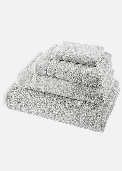 Baumwoll-Handtuch Deluxe in grau - bonprix