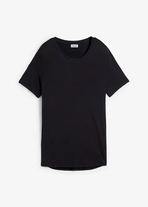 Longshirt aus softer Viskose in schwarz von vorne - bonprix