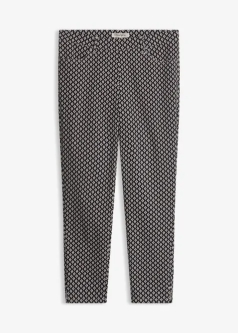 7/8-Stretch-Hose aus Bengalin in schwarz von vorne - bonprix