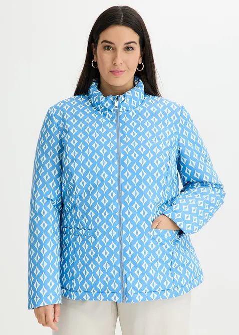 leichte Wende- Steppjacke mit Druck in blau von vorne (im Anschnitt) - bonprix